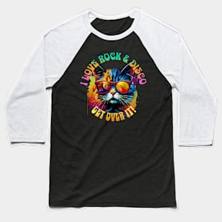 Rock & Disco Cat Baseball T-Shirt